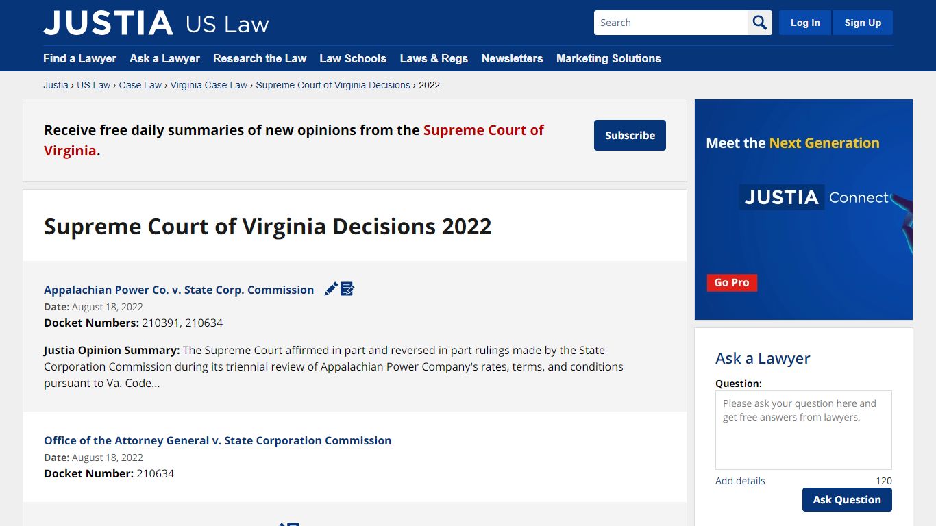 Supreme Court of Virginia Decisions 2022 - Justia Law